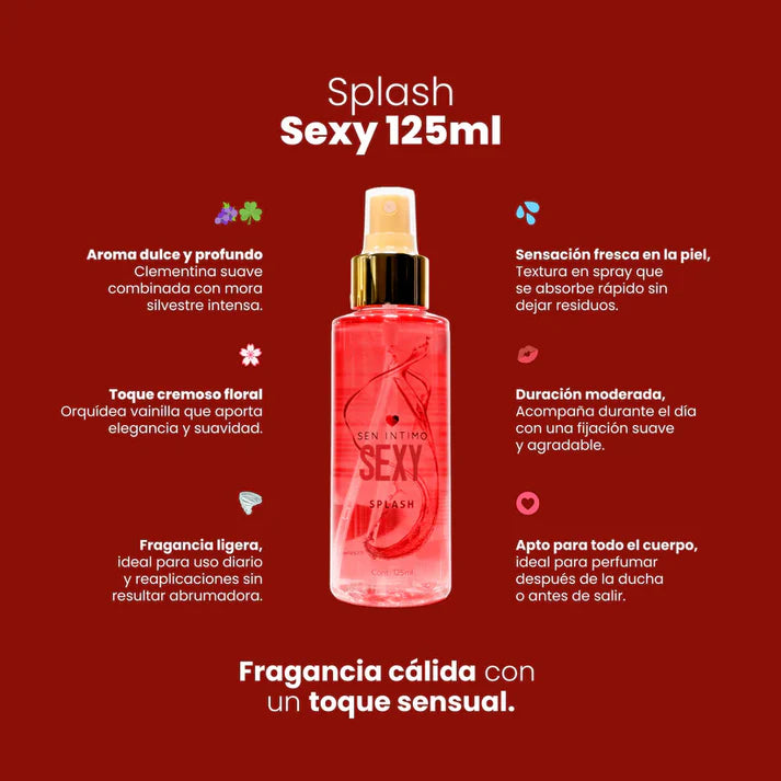 BODY SPLASH CON FEROMONAS SEXY CON NOTAS DE MORA SILVESTRE 125ML Feromonalimbik