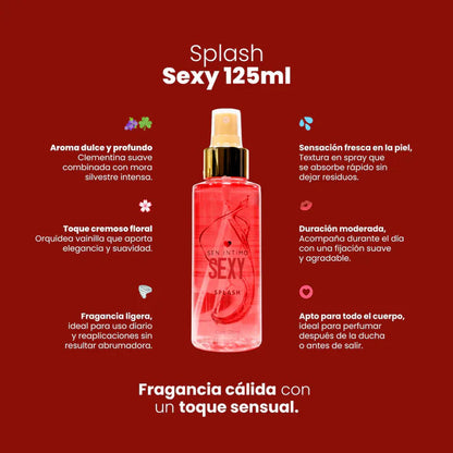 BODY SPLASH CON FEROMONAS SEXY CON NOTAS DE MORA SILVESTRE 125ML Feromonalimbik