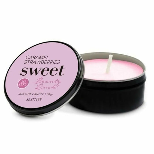 Vela para Masaje con Feromona CARAMEL STRAWBERRIES 30 gr 🕯️ sexitive