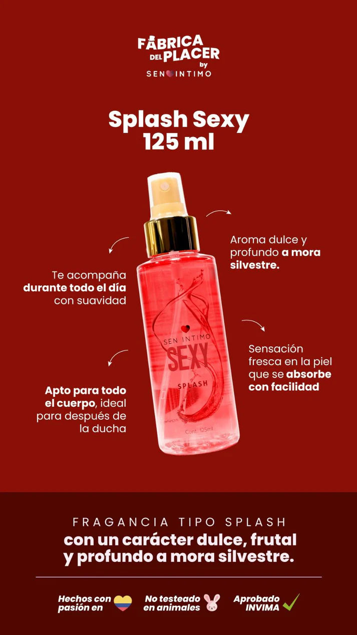 BODY SPLASH CON FEROMONAS SEXY CON NOTAS DE MORA SILVESTRE 125ML Feromonalimbik