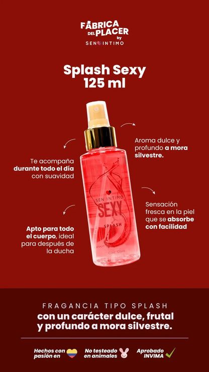 BODY SPLASH CON FEROMONAS SEXY CON NOTAS DE MORA SILVESTRE 125ML Feromonalimbik